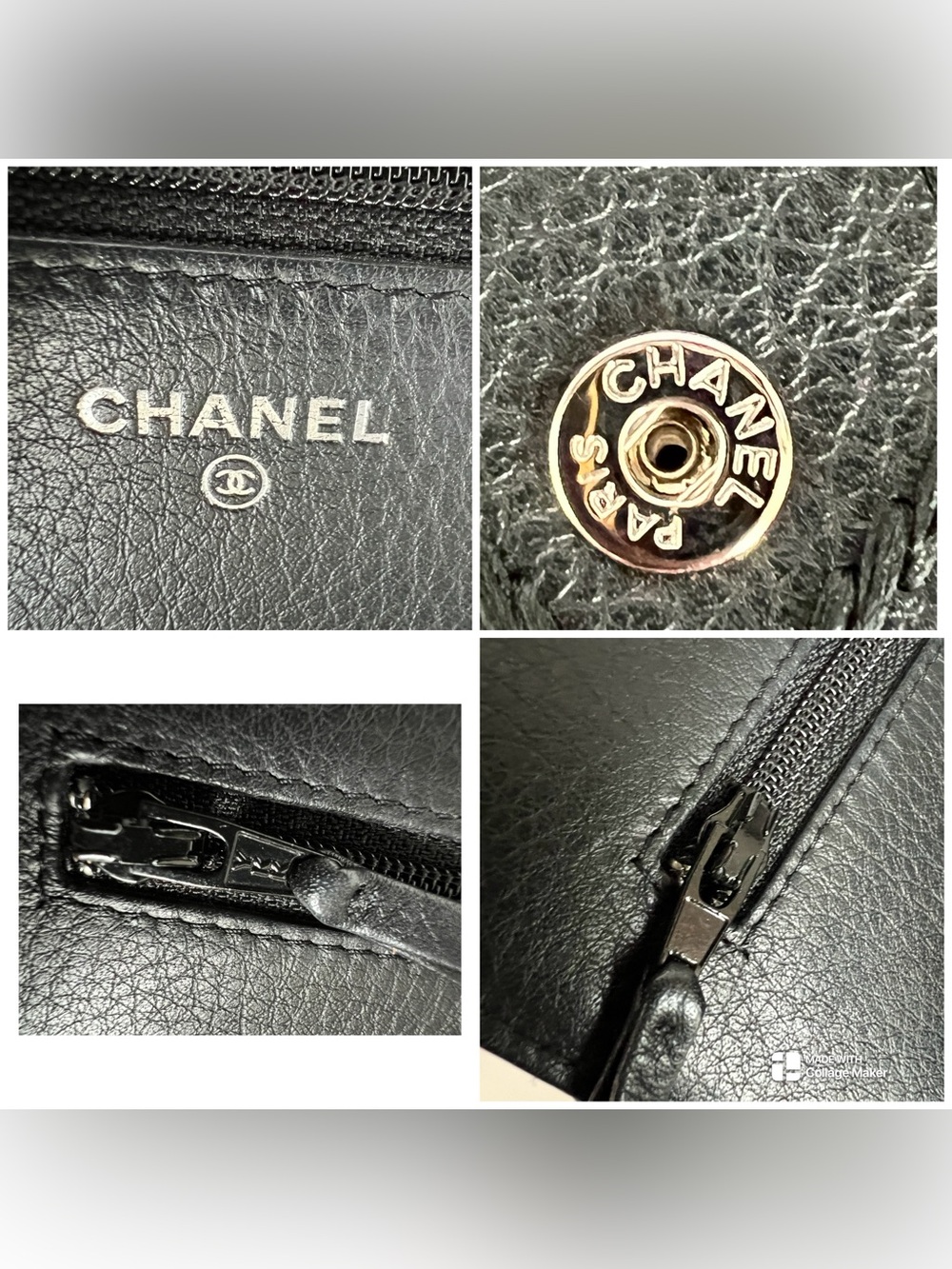 Chanel Whipstitch Wallet on Chain WOC in Black Calfskin and Silver Tone Hardware - Picture 14 of 16